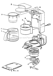 Page A Diagram and Parts List for PR16  Mr Coffee Coffee Maker